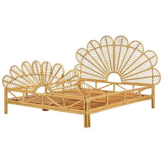 Beliani Letto con rete a doghe en Rattan Boho FLORENTINE  