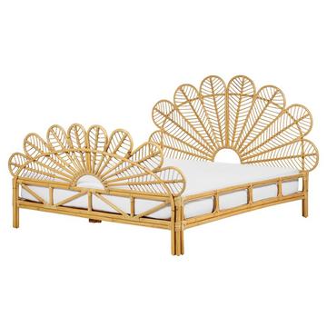 Letto con rete a doghe en Rattan Boho FLORENTINE