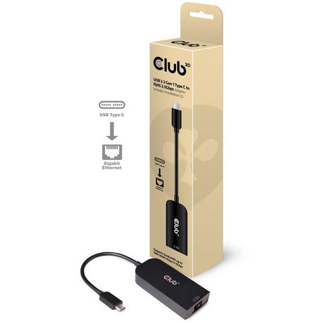 Club3D  CLUB3D USB 3.2 Gen1 Type C to RJ45 2.5Gbps Adapter 