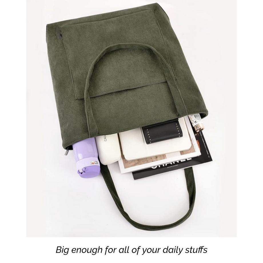 Only-bags.store Cord Reissverschluss Umhängetasche Gross Shopper Tote Bag Handtasche  
