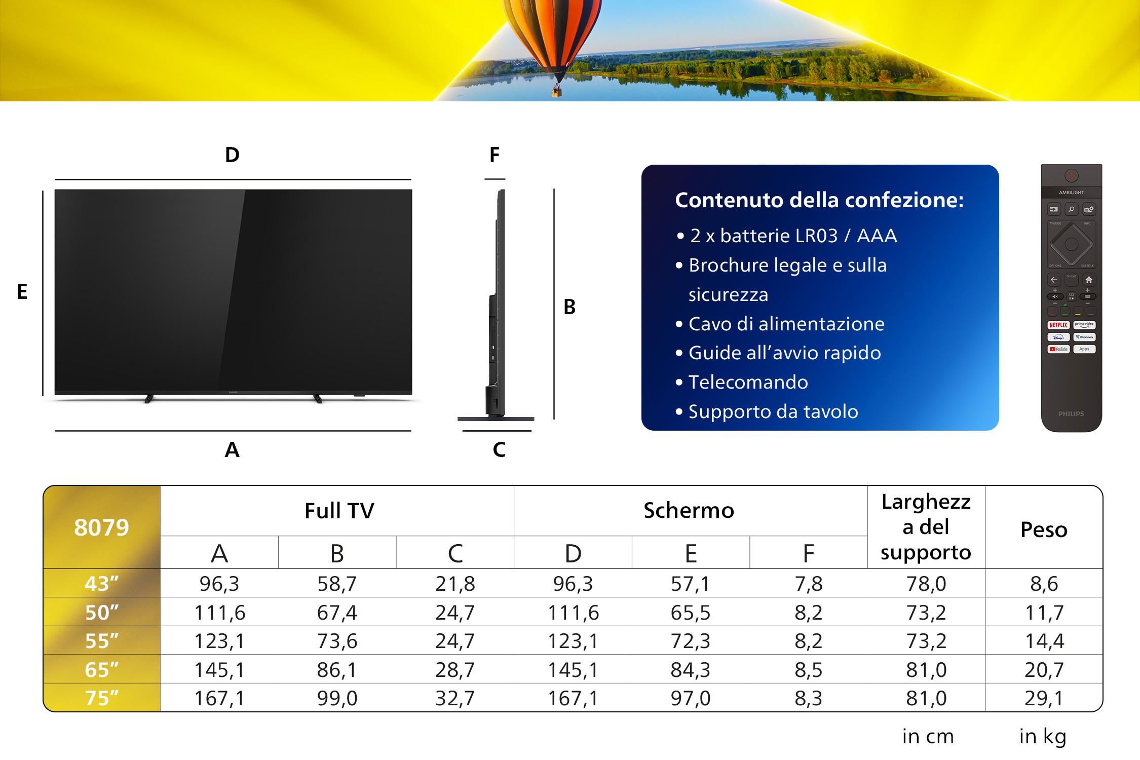 PHILIPS  Philips 75PUS8079/12 TV 190,5 cm (75") 4K Ultra HD Smart TV Wi-Fi Nero 