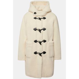 Ulla Popken  Duffle-coat en bouclette moelleuse, capuche et boutons brandebourg 