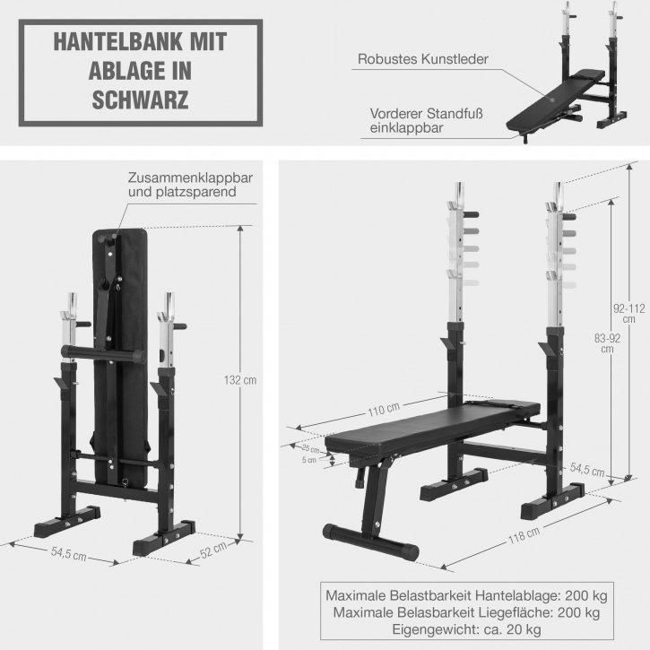 Gorilla Sports  Hantelbank mit Gewichten 