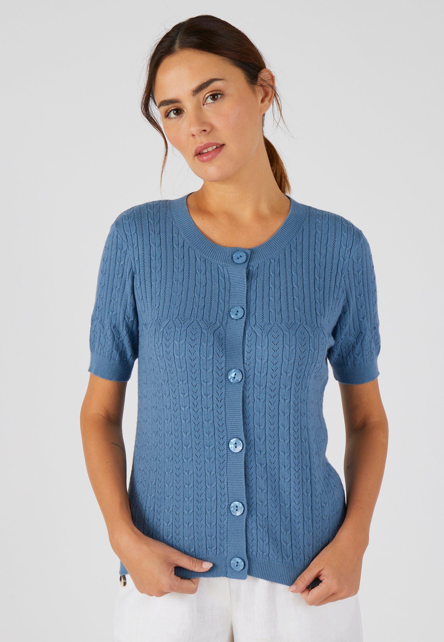 Image of Jacke Aus Zierstrick. Damen Hellblau 42/44