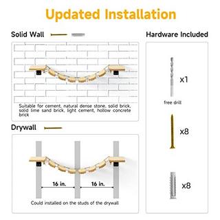 Alopini  Mur d'escalade pour chats, pont pour chat de et chaise longue pour passerelle de bricolage, hamac pour chat et mur pour chat pour la plupart des chatons, chats moyens et grands 