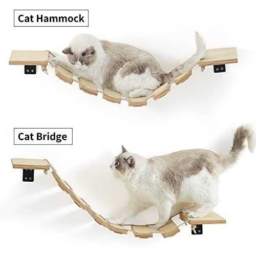 Alopini  Mur d'escalade pour chats, pont pour chat de et chaise longue pour passerelle de bricolage, hamac pour chat et mur pour chat pour la plupart des chatons, chats moyens et grands 