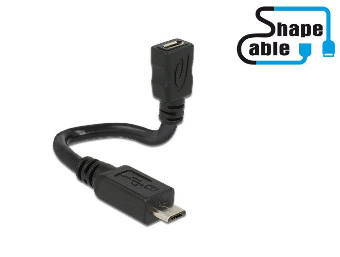 Image of 0.15m, 2xUSB2.0 Micro-B USB Kabel 0,15 m USB 2.0 Micro-USB B Schwarz