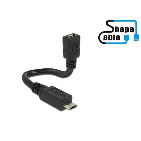 DeLock  0.15m, 2xUSB2.0 Micro-B cavo USB 0,15 m USB 2.0 Micro-USB B Nero 