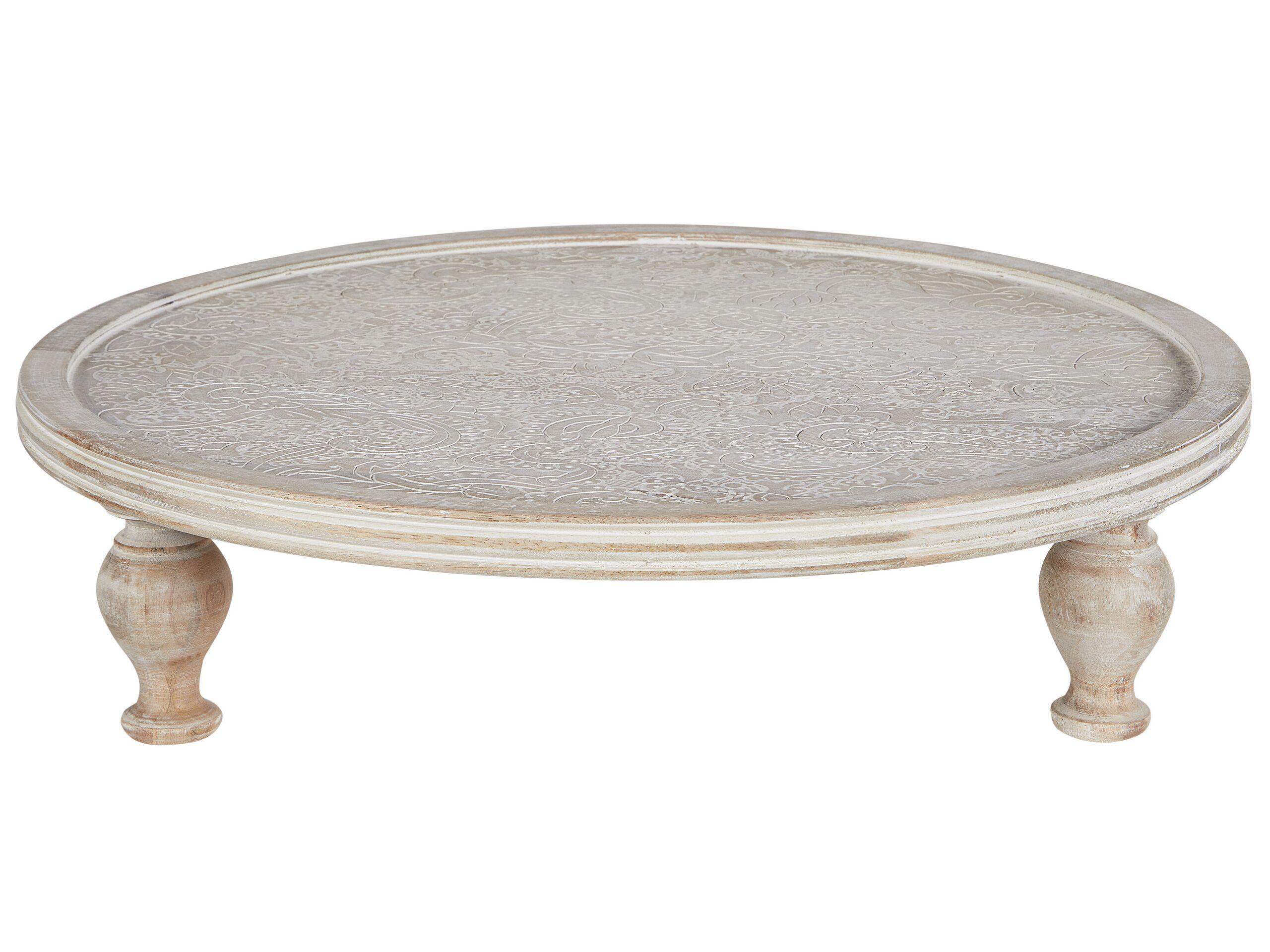 Image of Tablett Aus Mango Holz Rustikal Luksor Unisex Light Beige
