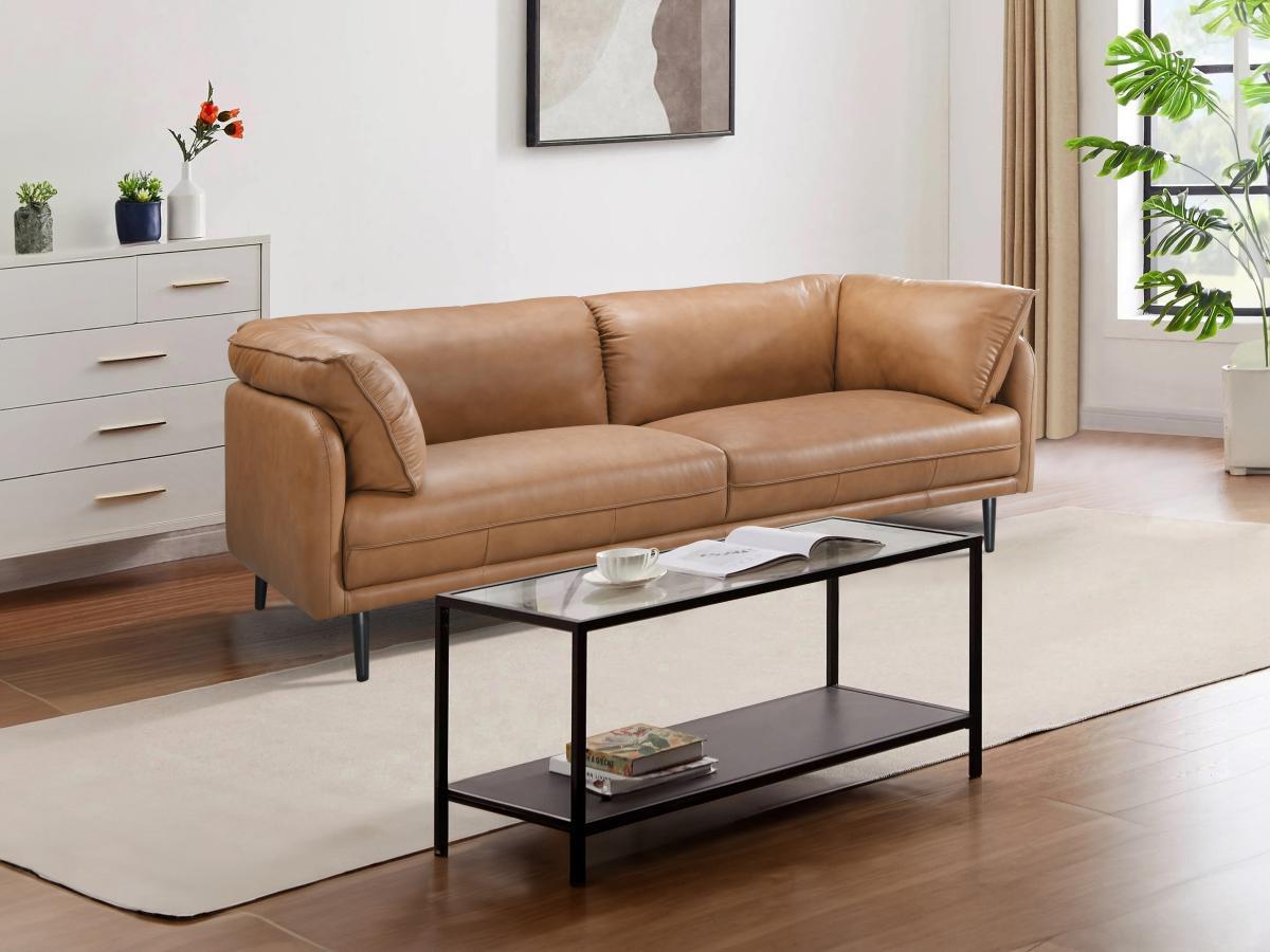 Vente-unique Sofa 3-Sitzer - Leder - Camelfarben - TACONA  