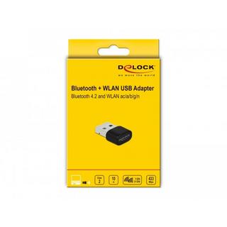 DeLock  Bluetooth 4.2 und Dualband WLAN ac/a/b/g/n 433 Mbps USB Adapter 