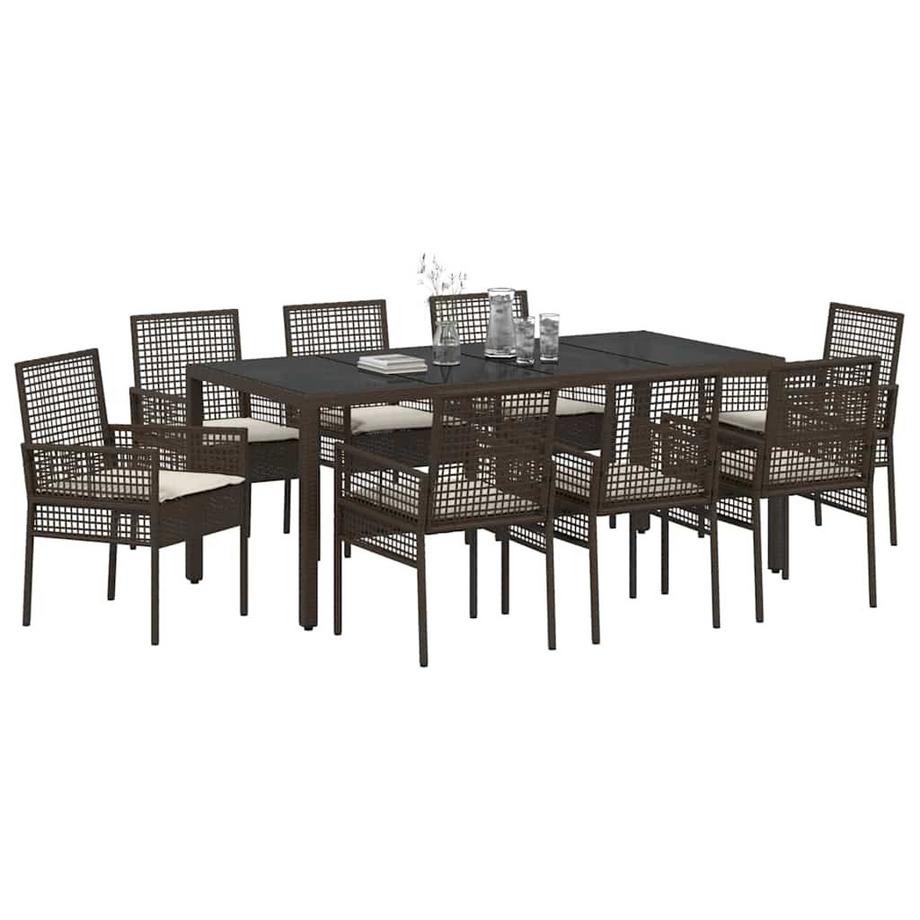 VidaXL Set da Pranzo per Giardino Polyrattan  