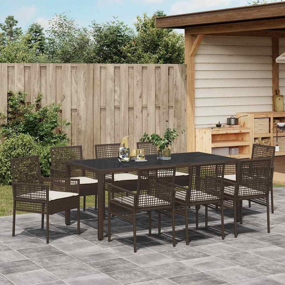 VidaXL Set da Pranzo per Giardino Polyrattan  
