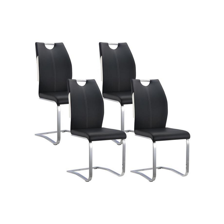 Vente-unique Lot de 4 Chaises WINCH Simili Pieds en métal chromé  