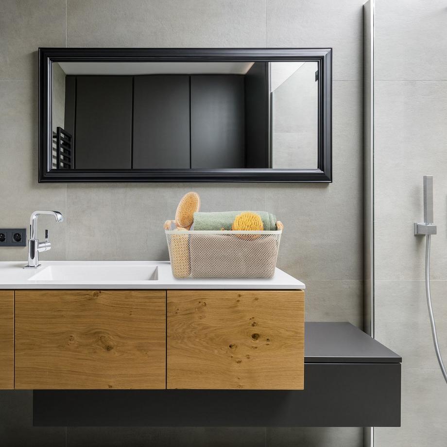 B2X Panier en fil de fer avec poignée en bois  