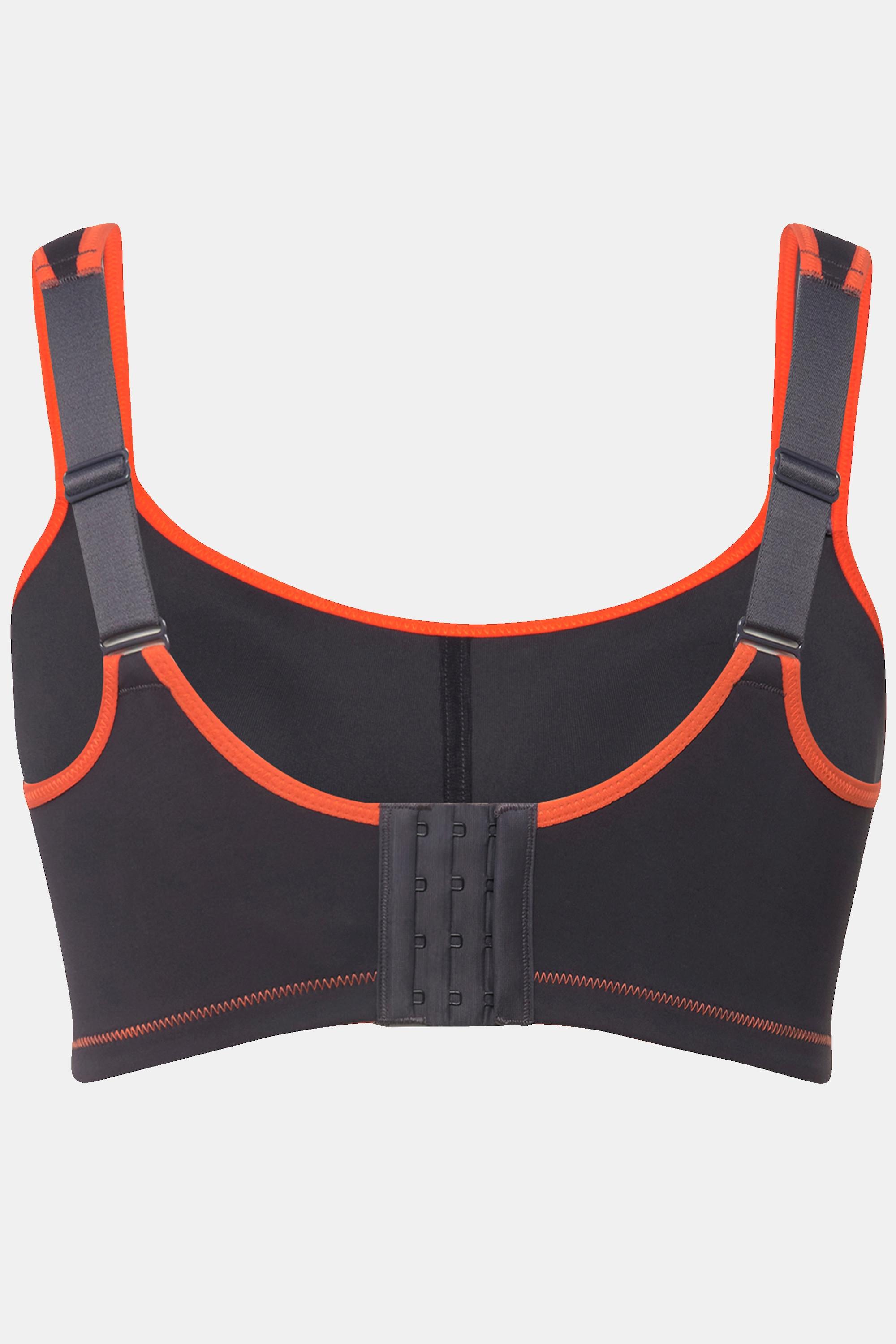 Ulla Popken Reggiseno sportivo senza ferretto microfibra inserto in rete coppa C-D  