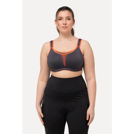 Ulla Popken Reggiseno sportivo senza ferretto microfibra inserto in rete coppa C-D  