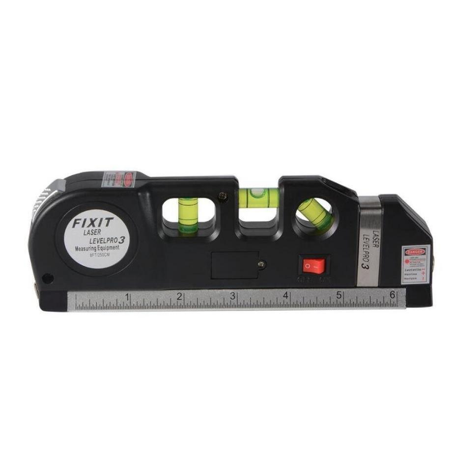 eStore  Niveau à bulle laser - Niveau, laser, ruban à mesurer et règle en 1 