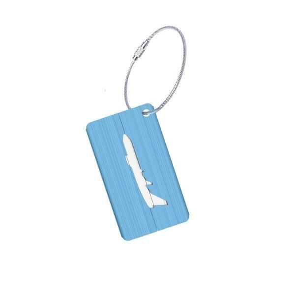 Image of Gepäckanhänger Aus Aluminium Mit Flugzeugmotiv Unisex Blau ONE SIZE