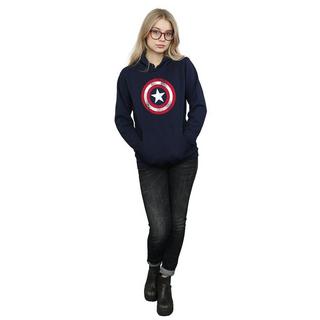 MARVEL  Sweat à capuche Captain America Distressed Shield 