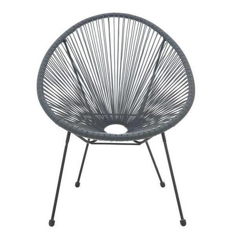 mutoni Chaise de jardin gris (lot de 2)  