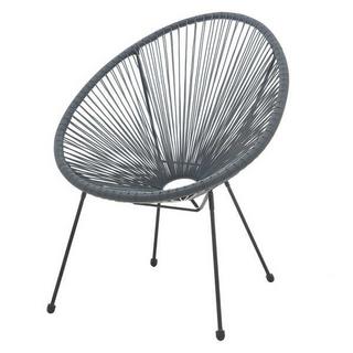 mutoni Chaise de jardin gris (lot de 2)  