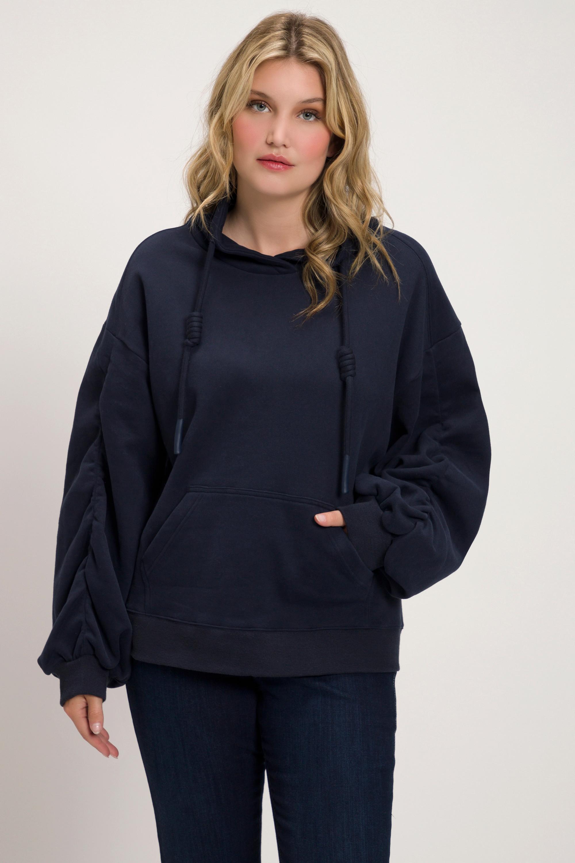 Ulla Popken  Sweatshirt, Kängurutasche, Oversized, Stehkragen, Langarm 