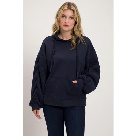 Ulla Popken  Sweat-shirt oversize à manches longues, poche kangourou et col montant 