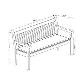 Contini 3er Sitzbank mit Kissen anthrazit Eucalyptus  