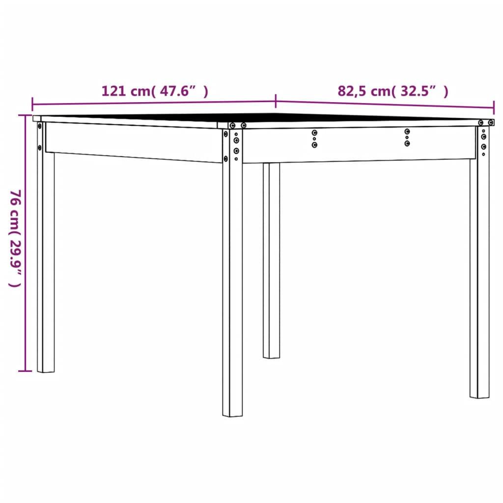 VidaXL Table de jardin bois de pin  