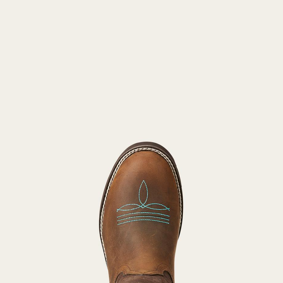 Ariat Delilah Round Toe Stivali Western in Pelle  