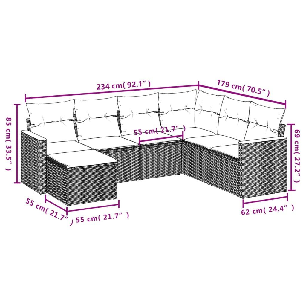 VidaXL set divano da giardino Polirattan  