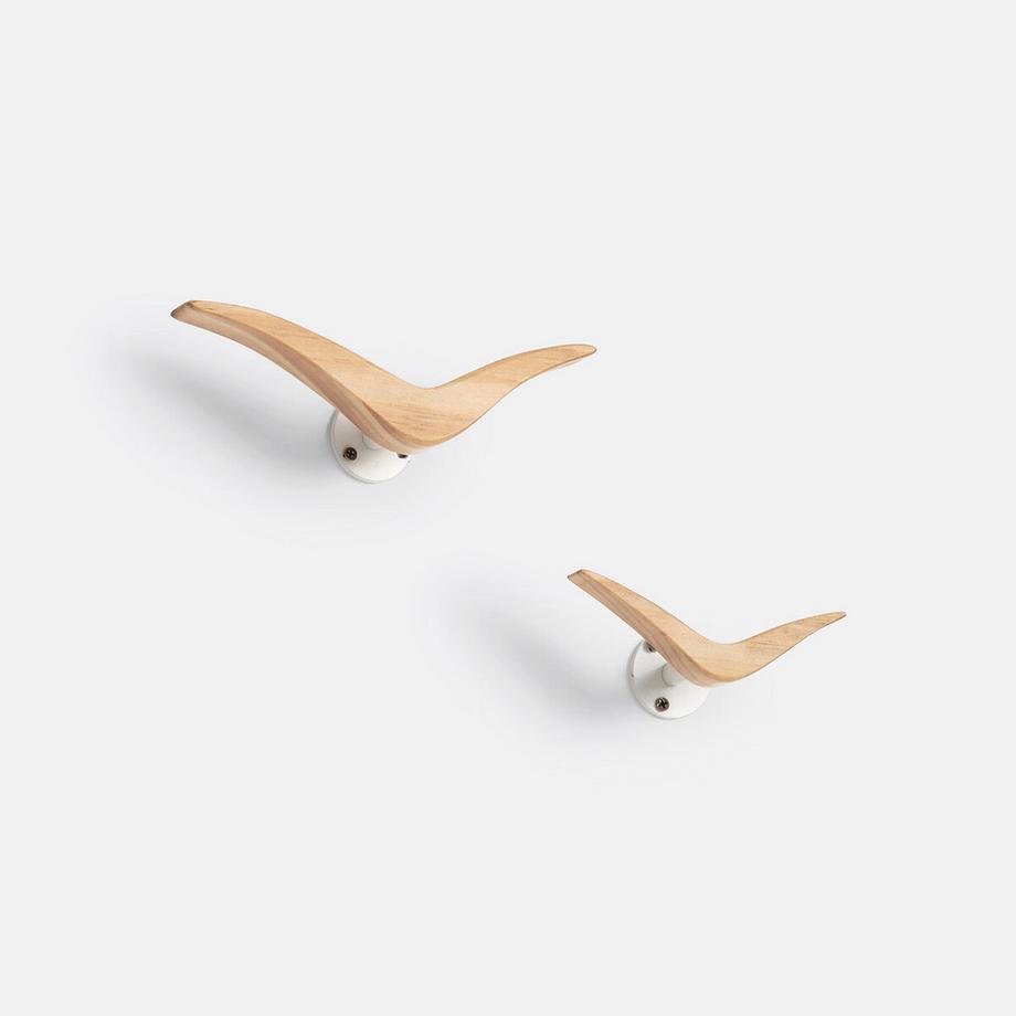 2er-Set Kleiderhaken in Vogelform