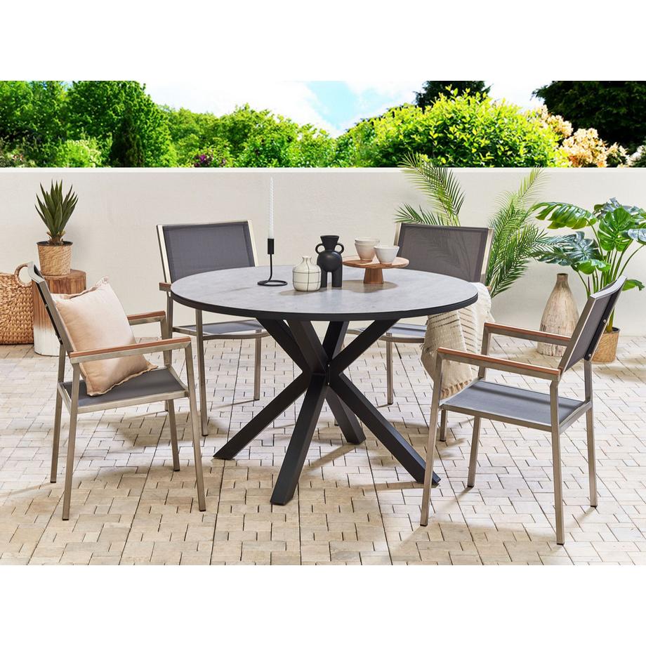 Beliani Table de salle à manger de jardin en Verre en céramique Moderne MALETTO  