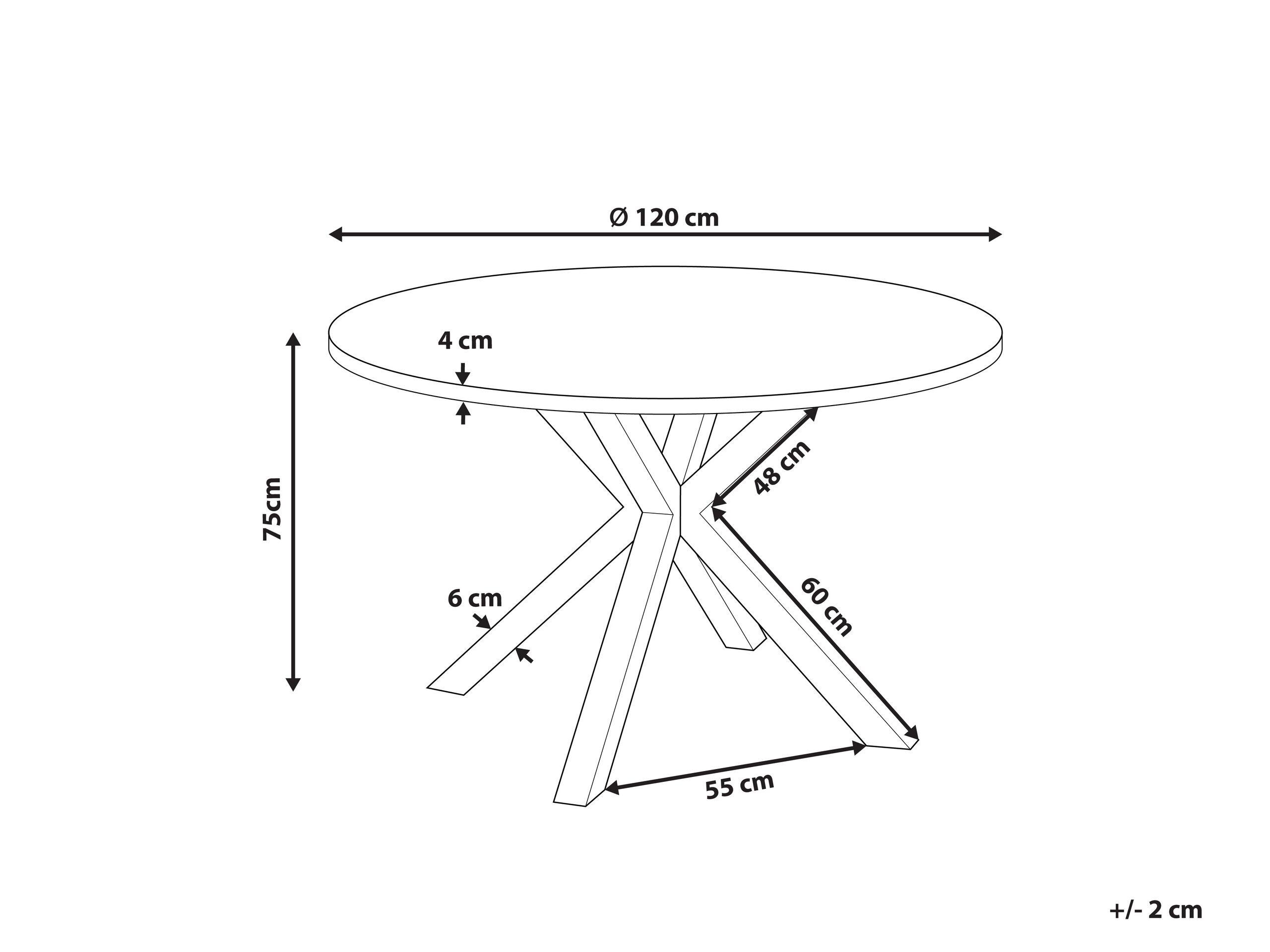 Beliani Table de jardin en Verre en céramique Moderne MALETTO  