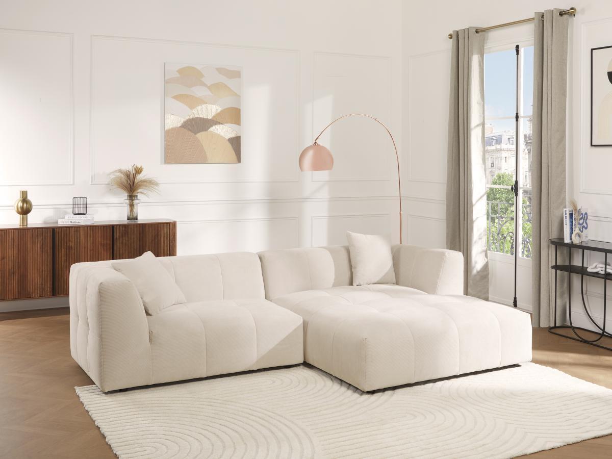 Maison Céphy Ecksofa - Ecke rechts - Cord - Beige - NAEMIA von Maison Céphy  