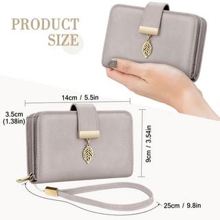 Only-bags.store Portafoglio in pelle Molti scomparti Protezione RFID 18 fessure per carte Catena con cerniera Laccetto  