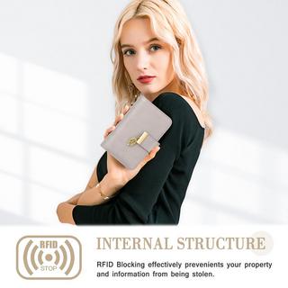 Only-bags.store Portafoglio in pelle Molti scomparti Protezione RFID 18 fessure per carte Catena con cerniera Laccetto  