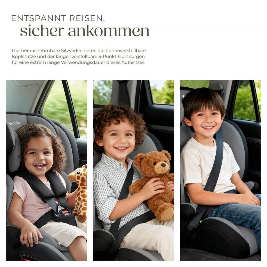 Tectake  Autositz Sophie i-Size Zulassung, mit Seitenaufprallschutz mit herausnehmbarem Sitzverkleinerer 