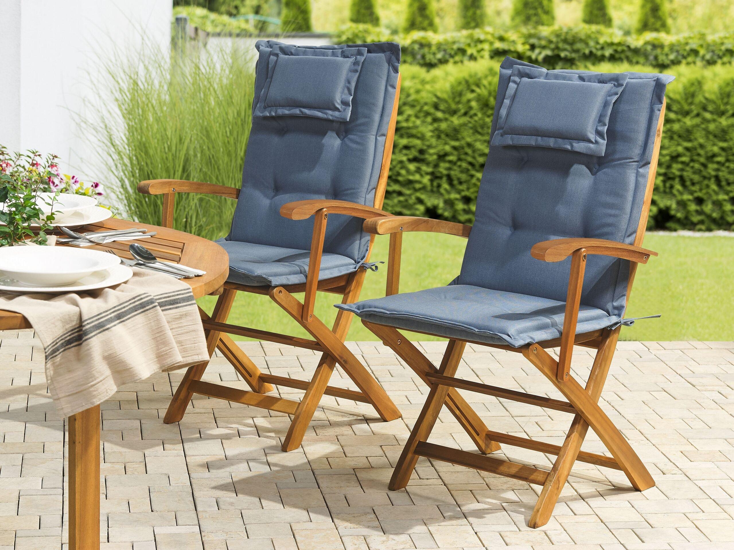 Beliani Set mit 2 Gartenkissen aus Polyester Modern MAUI  