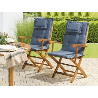 Beliani Lot de 2 coussins de jardin en Polyester Moderne MAUI  