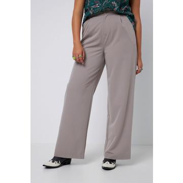 Pantalon, taille haute, jambe large, taille partiellement élastique