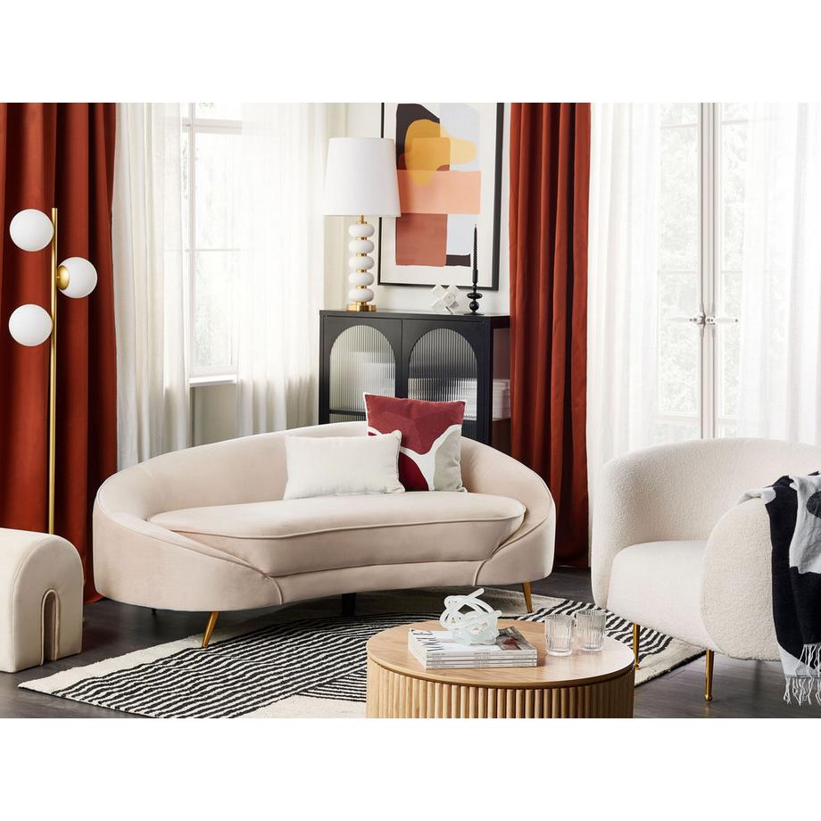 Beliani 3 Sitzer Sofa aus Samtstoff Glamourös SAVAR  