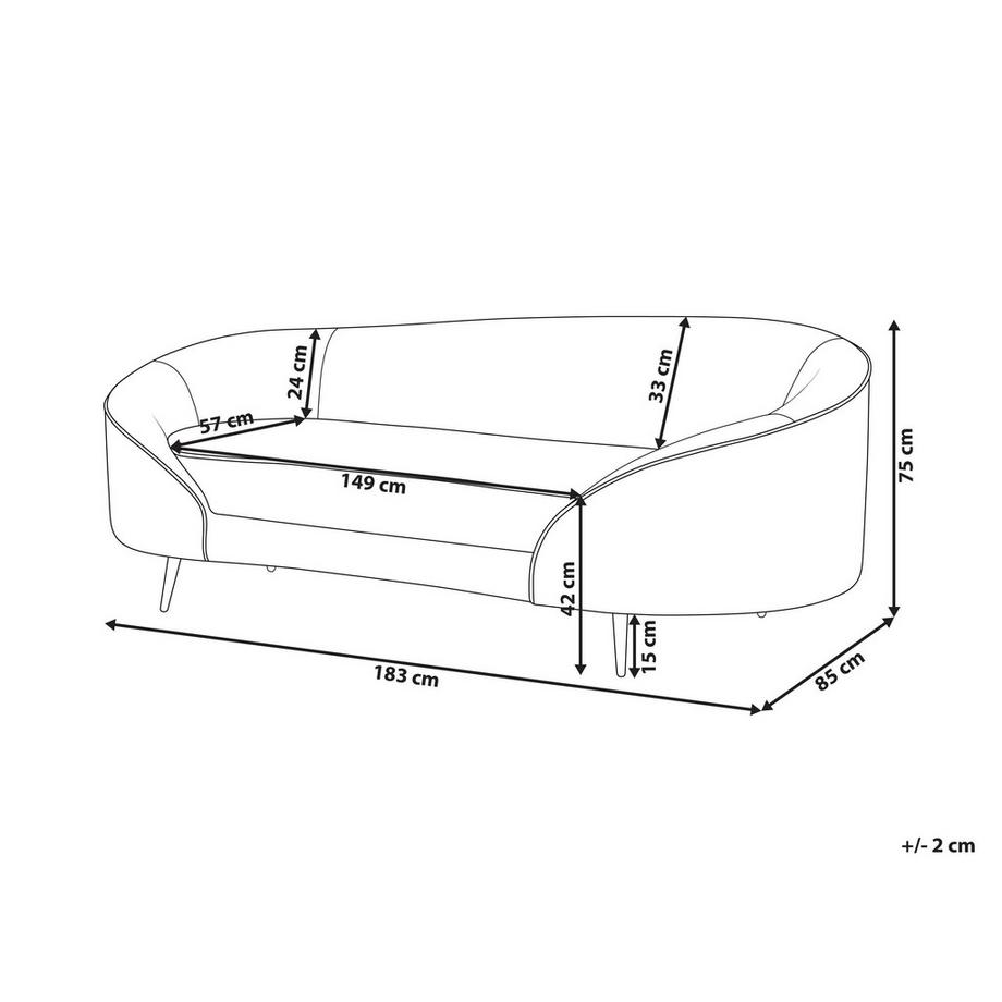 Beliani 3 Sitzer Sofa aus Samtstoff Glamourös SAVAR  