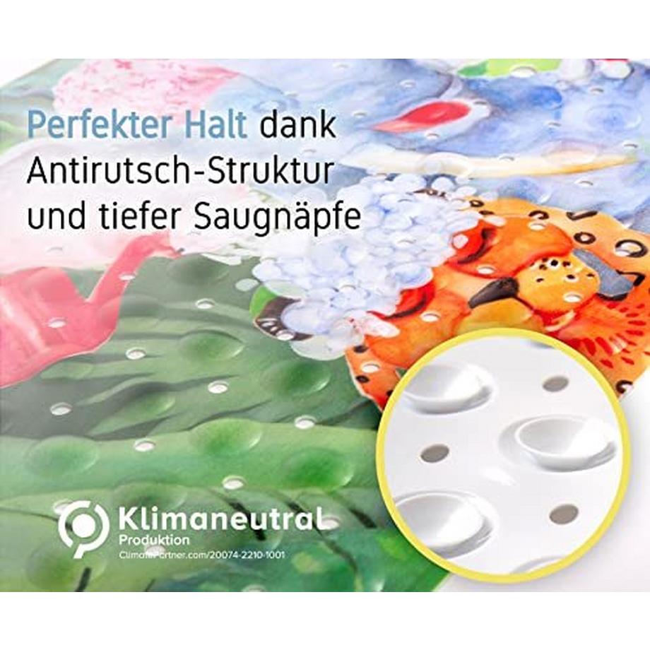 Activity-board Lustige Dschungel-Dusch - Badematte für Kinder | Antirutschmatte Badewanne 100x40cm lang | Cooles  