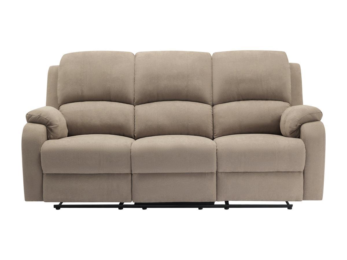 Vente-unique Relaxsofa 3-Sitzer - Mikrofaser - Taupe - BRODY  