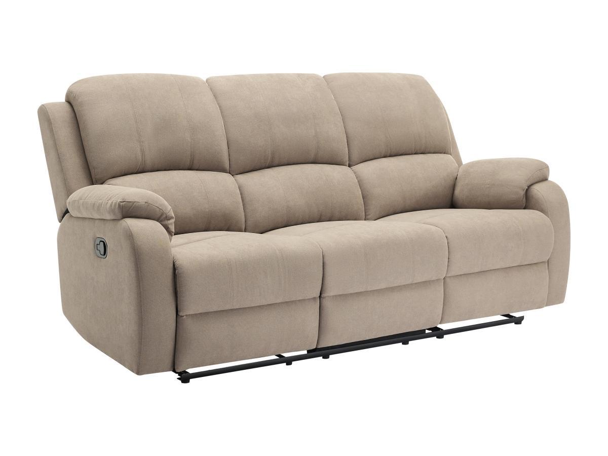 Vente-unique Relaxsofa 3-Sitzer - Mikrofaser - Taupe - BRODY  