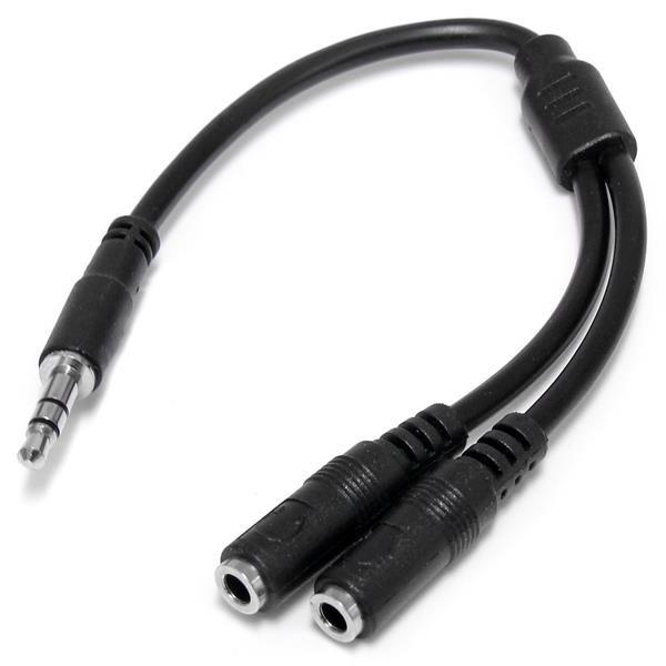 Image of StarTech.com Schlankes Stereo-Splitter-Kabel - 3,5-mm-Stecker auf 2x 3,5-mm-Buchse