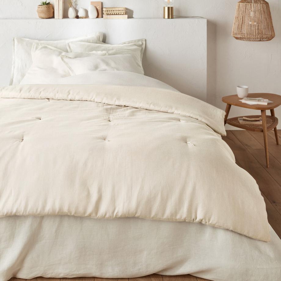 La Redoute Intérieurs  Edredon matelassé lin lavé uni 