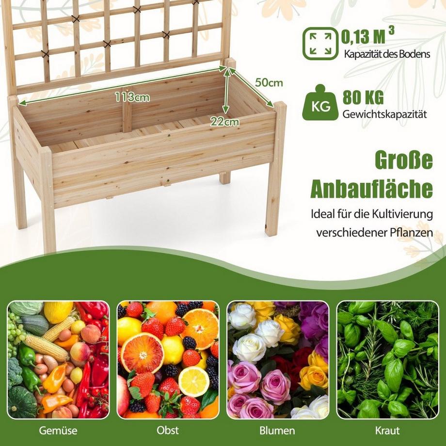 Northix Fioriera da giardino con traliccio  